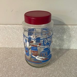 Maxwell House vintage glass jar with lid.